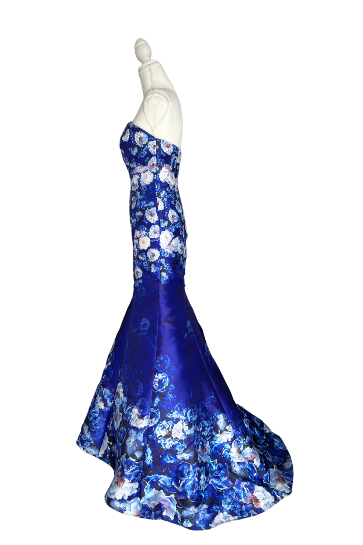 Vestido Largo Ellie Wilde Azul Floral